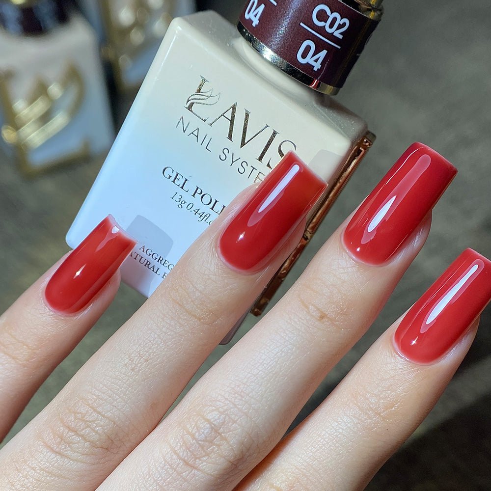 LAVIS C02 (Ver2) - 04 - Gel Polish 0.5 oz - Scarlet Bloom Collection - DTK Nail Supply