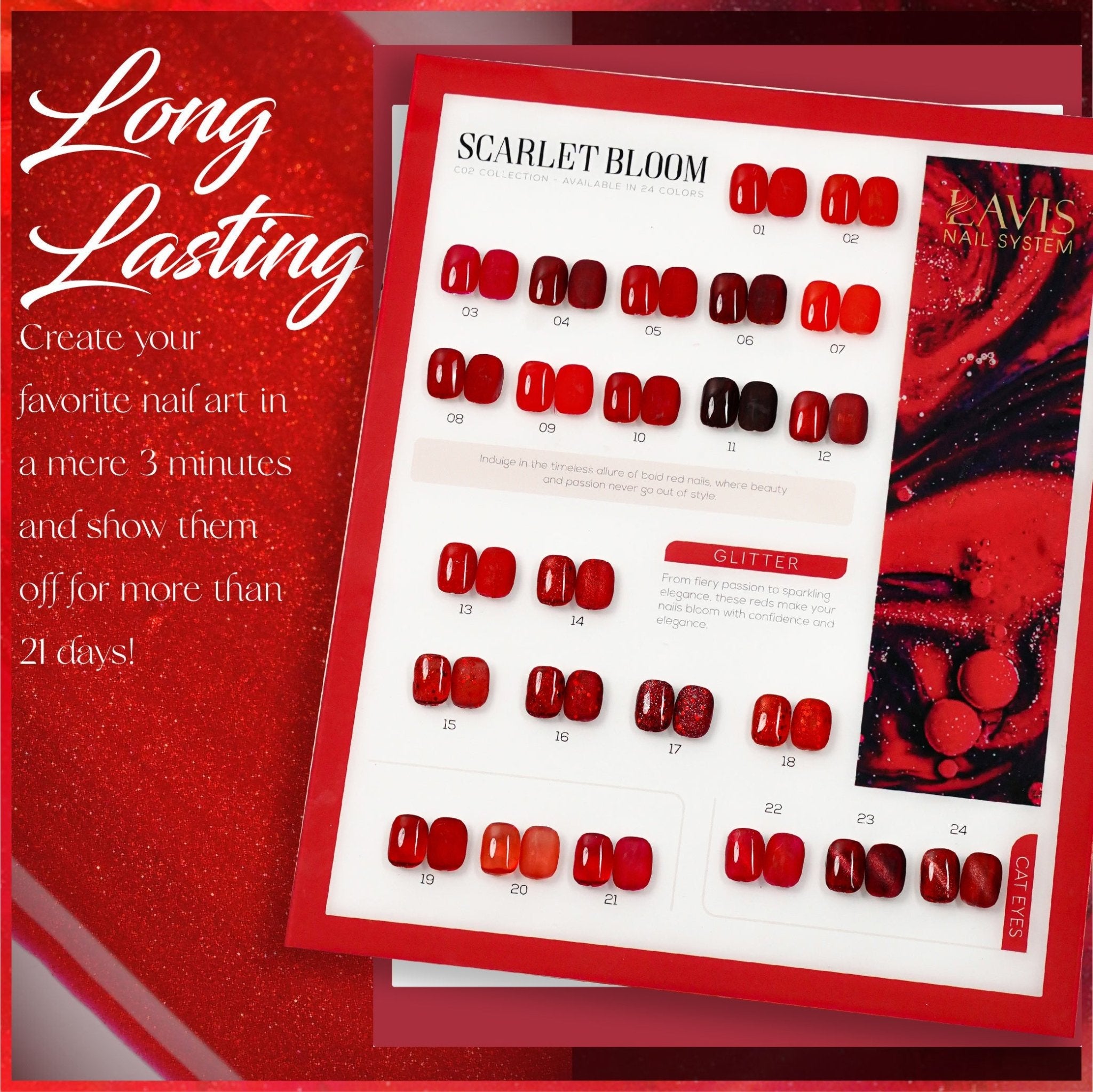 LAVIS C02 (Ver2) - 05 - Gel Polish 0.5 oz - Scarlet Bloom Collection - DTK Nail Supply