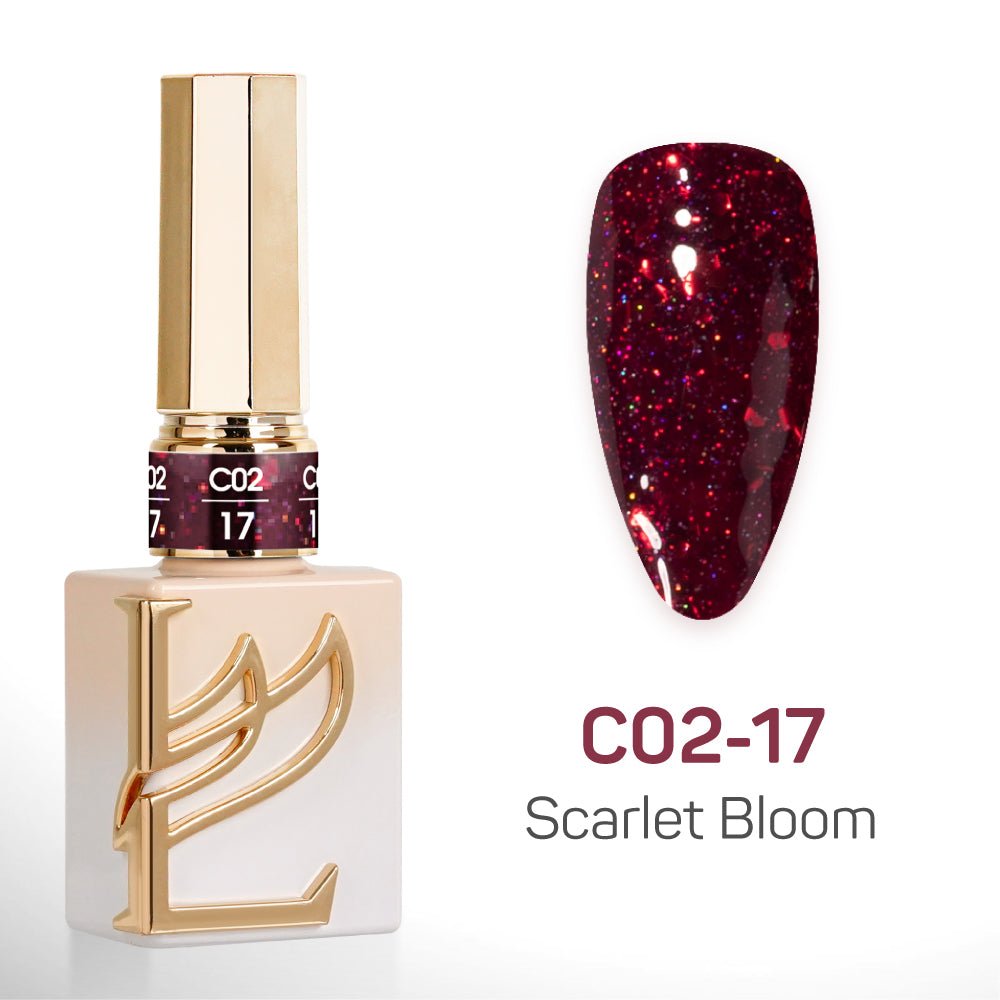 LAVIS C02 (Ver2) - Set 24 Colors - Gel Polish 0.5 oz - Scarlet Bloom Collection - DTK Nail Supply