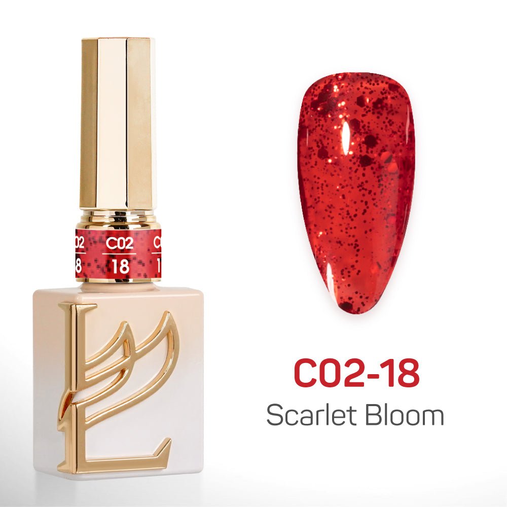LAVIS C02 (Ver2) - Set 24 Colors - Gel Polish 0.5 oz - Scarlet Bloom Collection - DTK Nail Supply