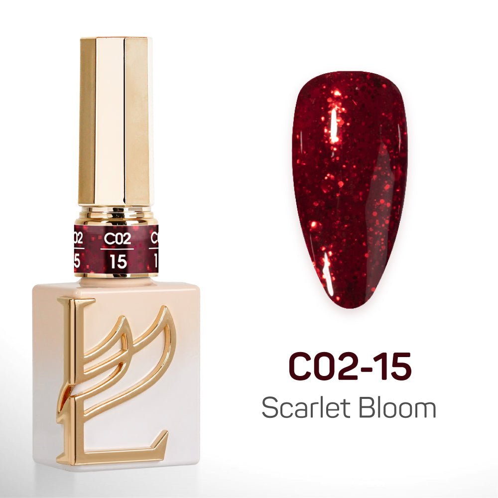 LAVIS C02 (Ver2) - Set 24 Colors - Gel Polish 0.5 oz - Scarlet Bloom Collection - DTK Nail Supply