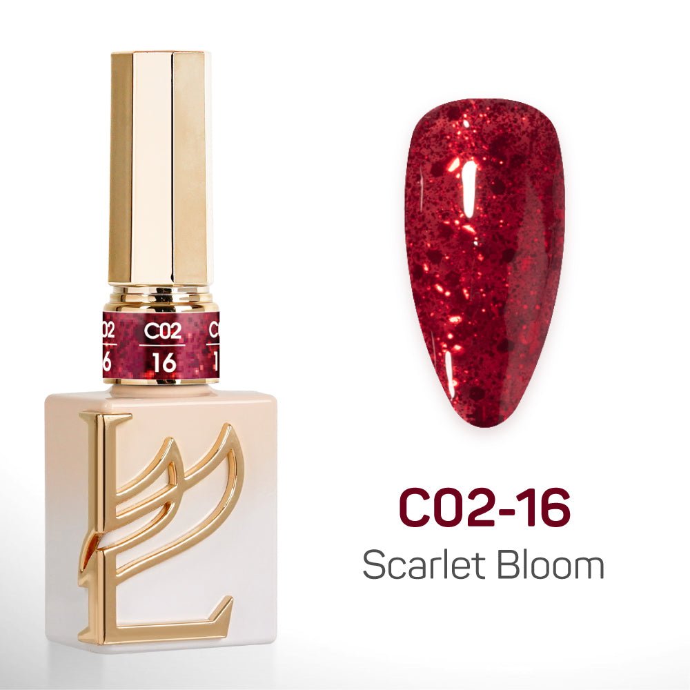 LAVIS C02 (Ver2) - Set 24 Colors - Gel Polish 0.5 oz - Scarlet Bloom Collection - DTK Nail Supply