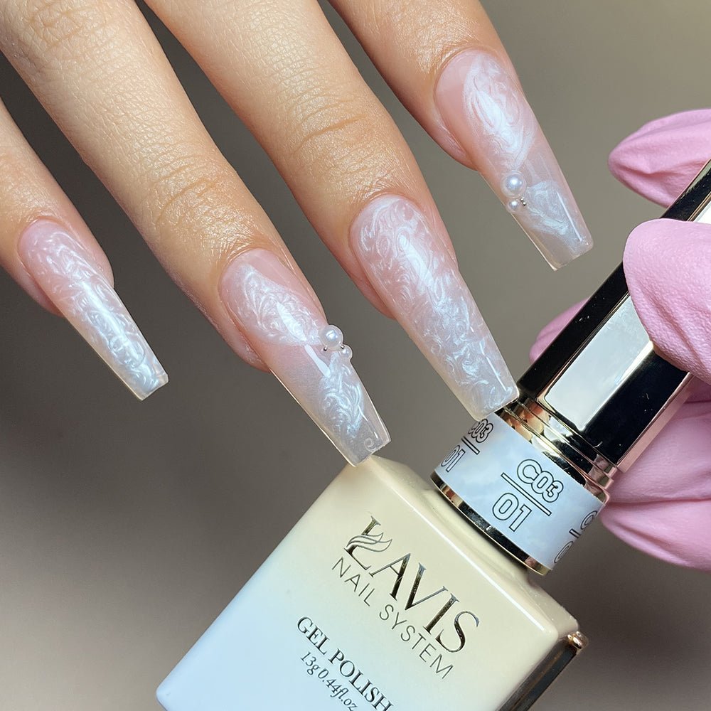 LAVIS C03 - 01 - Gel Polish 0.5 oz - Pretty in Pearl Collection - DTK Nail Supply