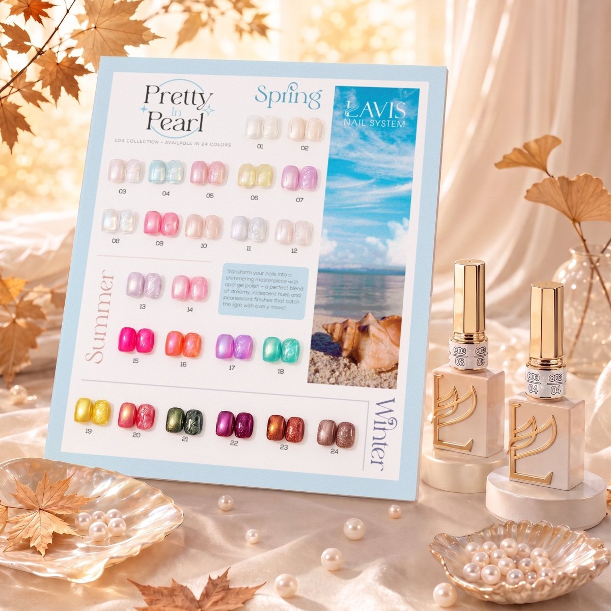 LAVIS C03 - 04 - Gel Polish 0.5 oz - Pretty in Pearl Collection - DTK Nail Supply