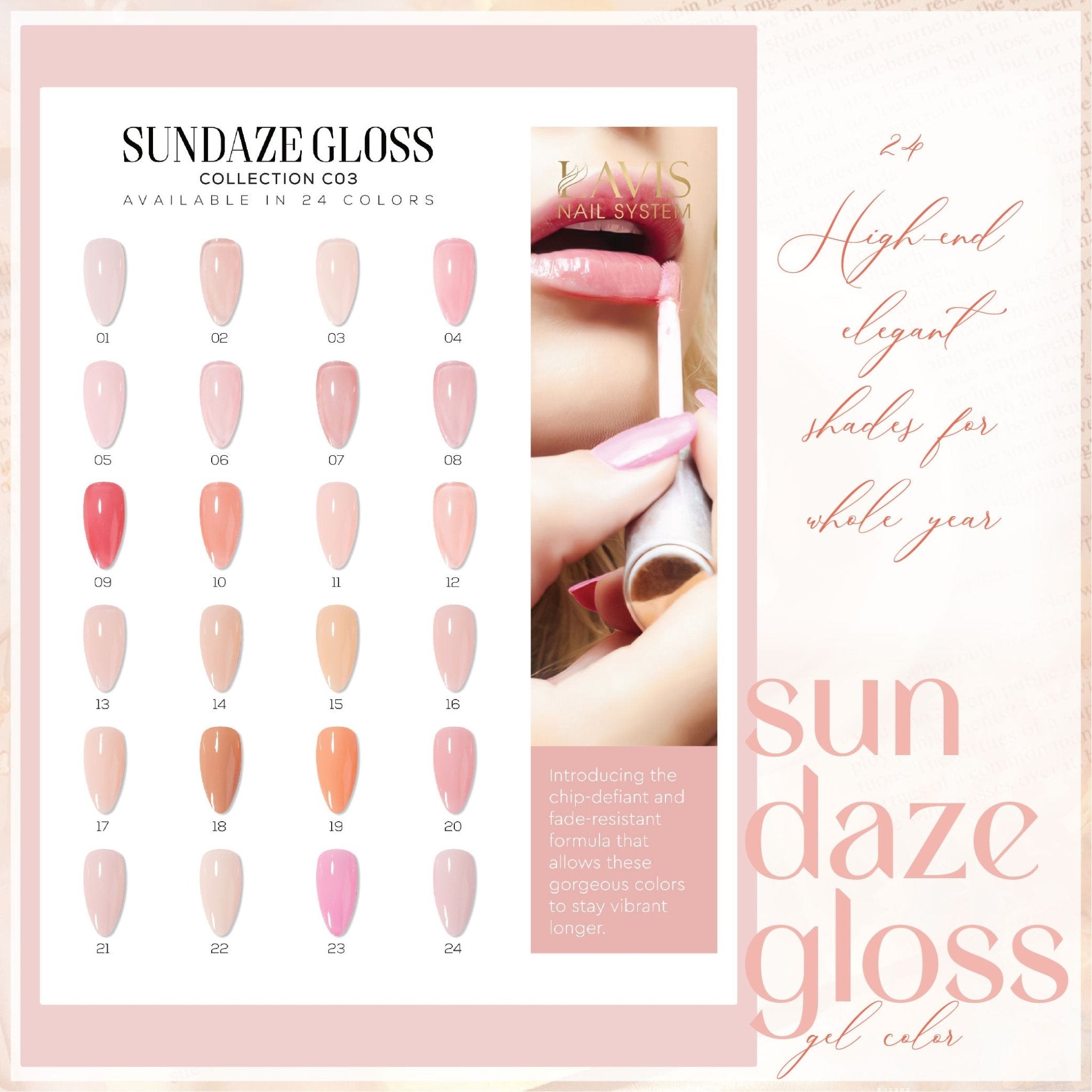 LAVIS C03 - 07 - Gel Polish 0.5 oz - Sundaze Gloss Collection - DTK Nail Supply