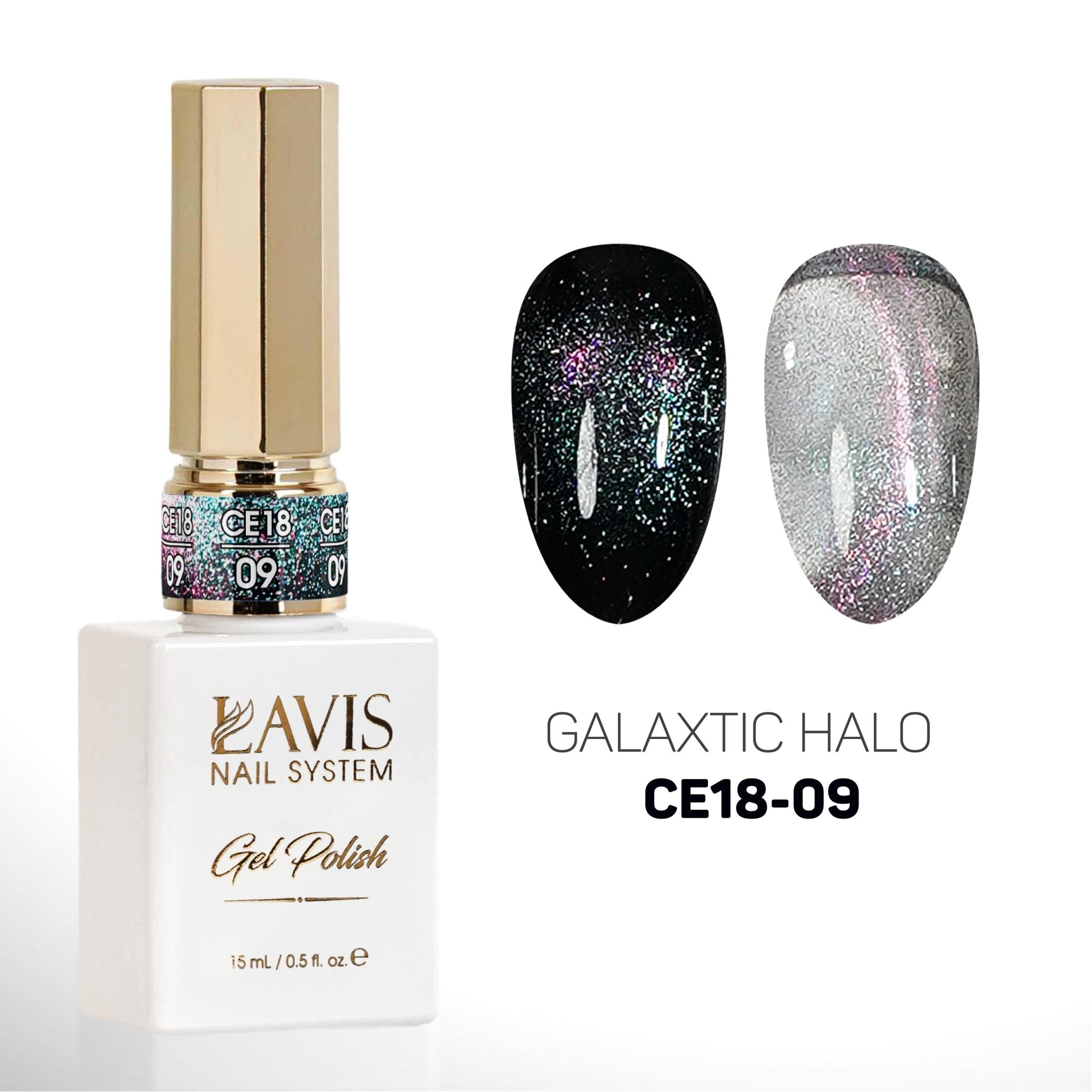 LAVIS 9D Cat Eyes CE18 - 09 - Gel Polish 0.5 oz - Galaxtic Halo Collection