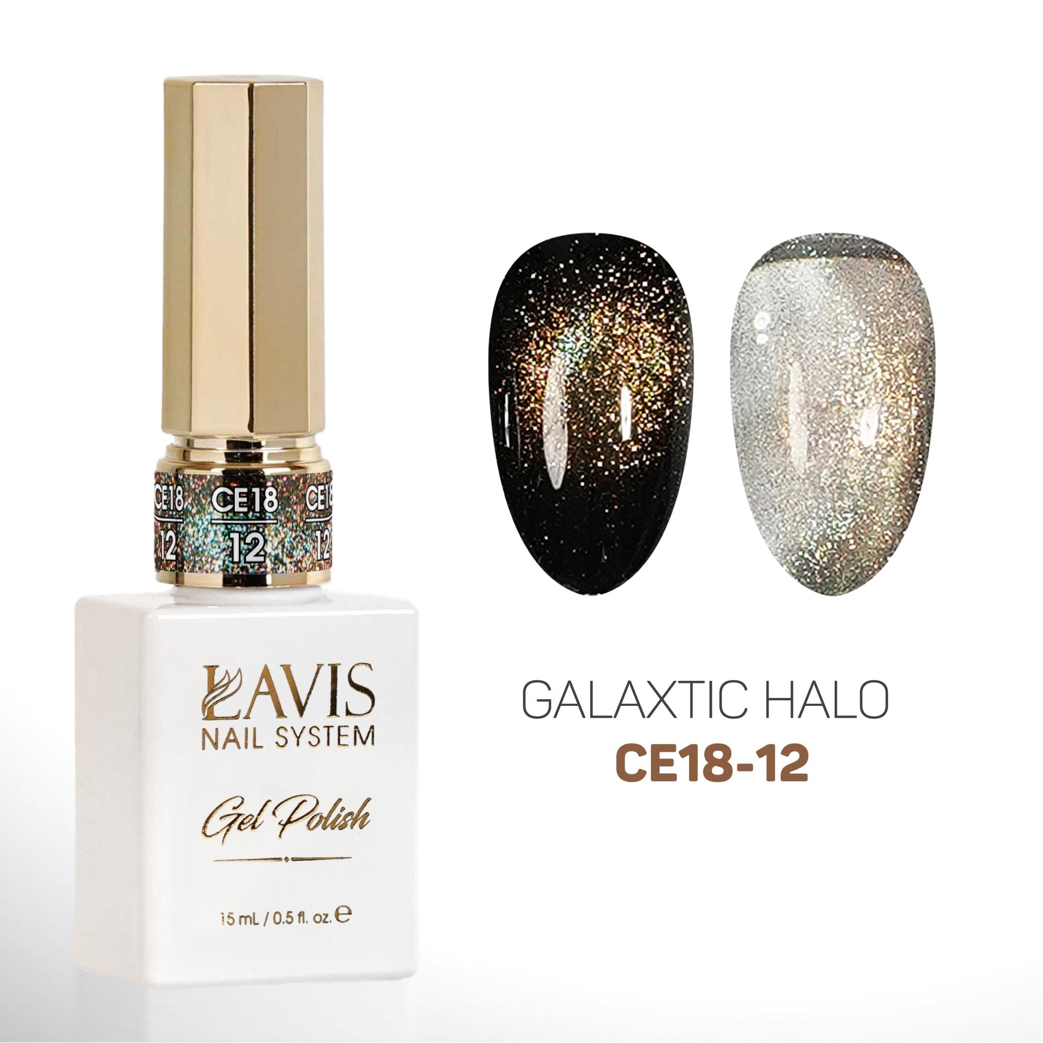 LAVIS 9D Cat Eyes CE18 - 12 - Gel Polish 0.5 oz - Galaxtic Halo Collection