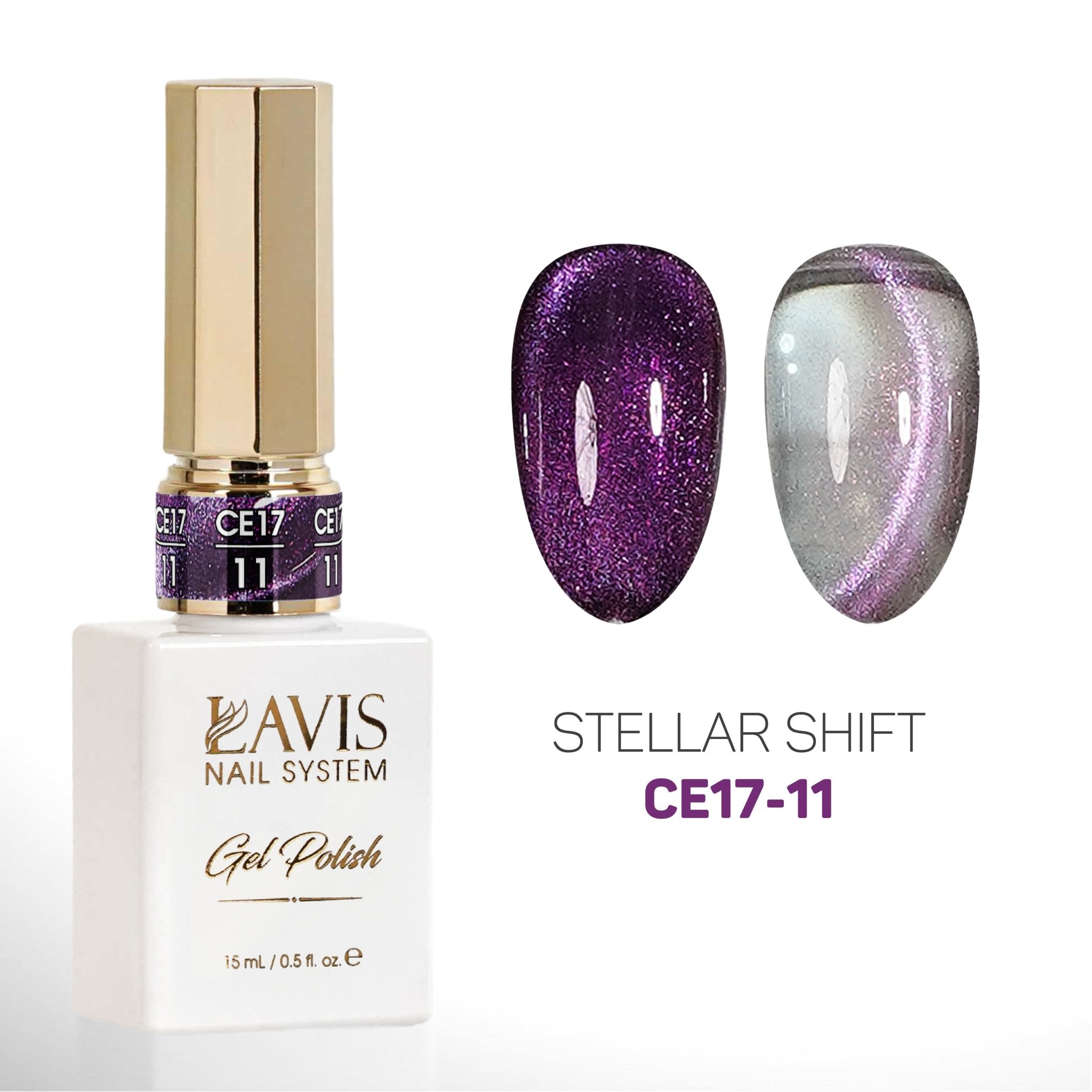 LAVIS 9D Cat Eyes CE17 - 11 - Gel Polish 0.5 oz - Stellar Shift Collec ...
