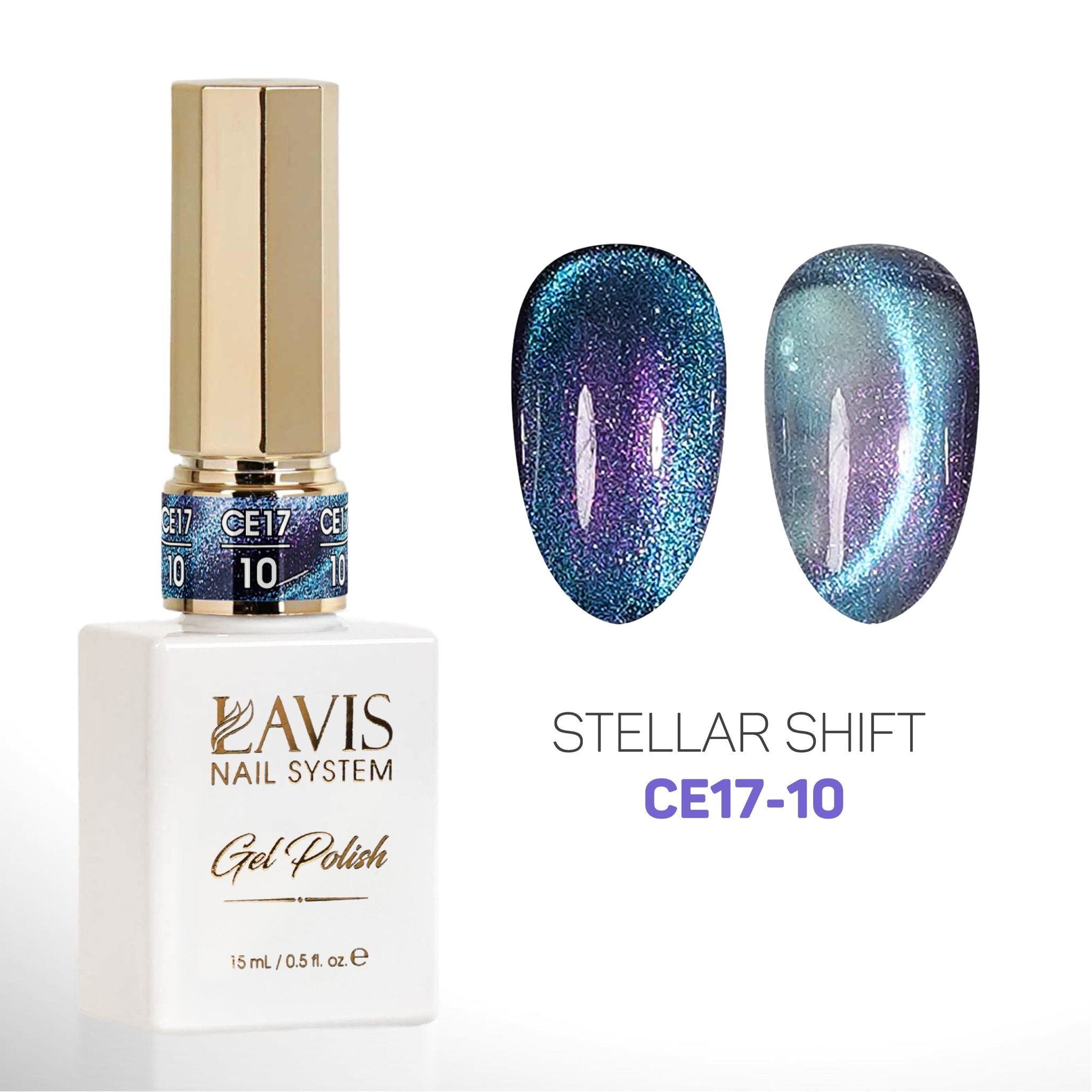 LAVIS 9D Cat Eyes CE17 - 10 - Gel Polish 0.5 oz - Stellar Shift Collection