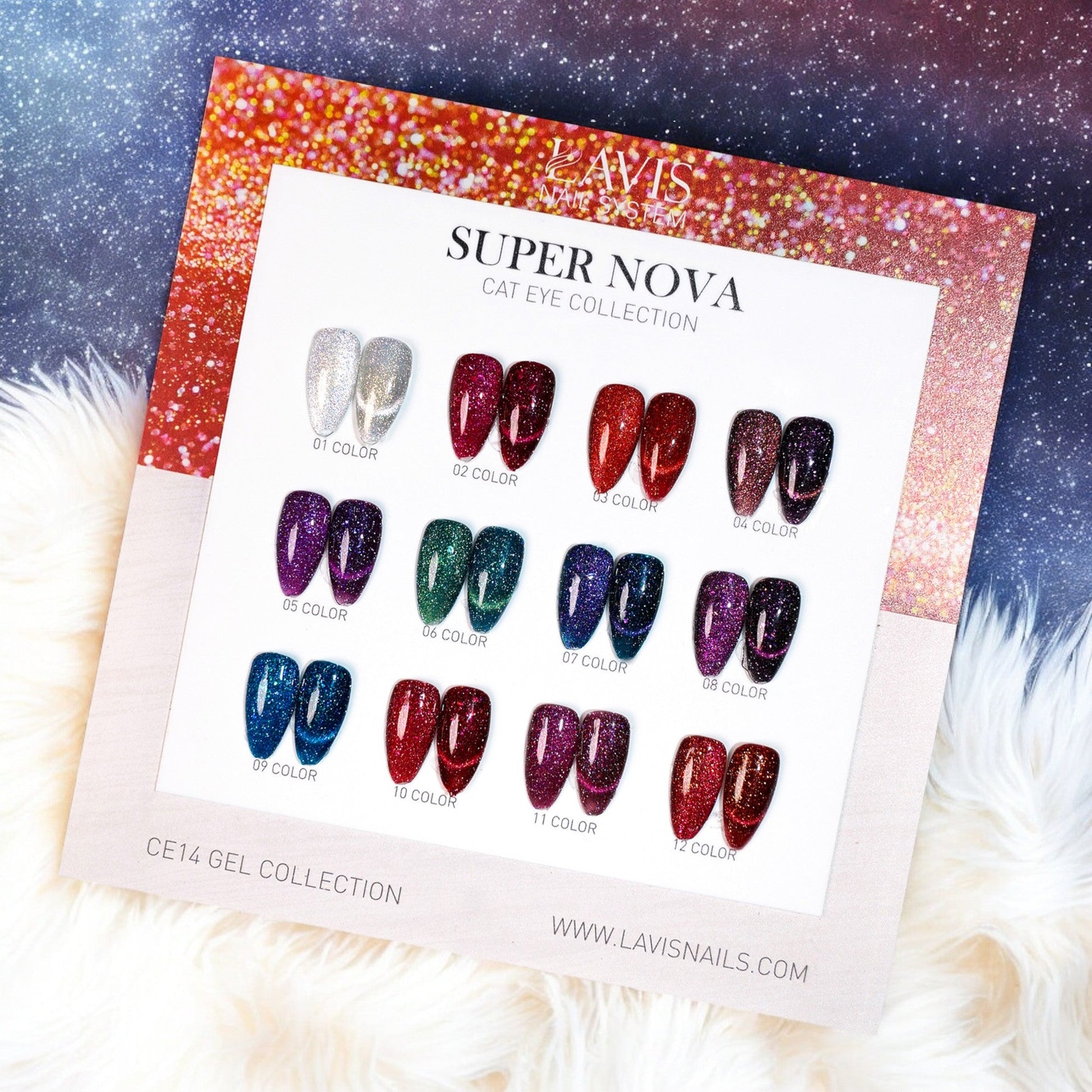 Lavis Cat Eye Set 12 Colors - FG - DTK Nail Supply