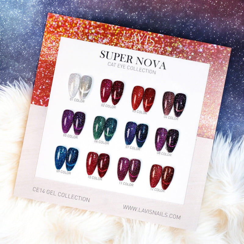 Lavis Cat Eye Set 12 Colors - FG - DTK Nail Supply