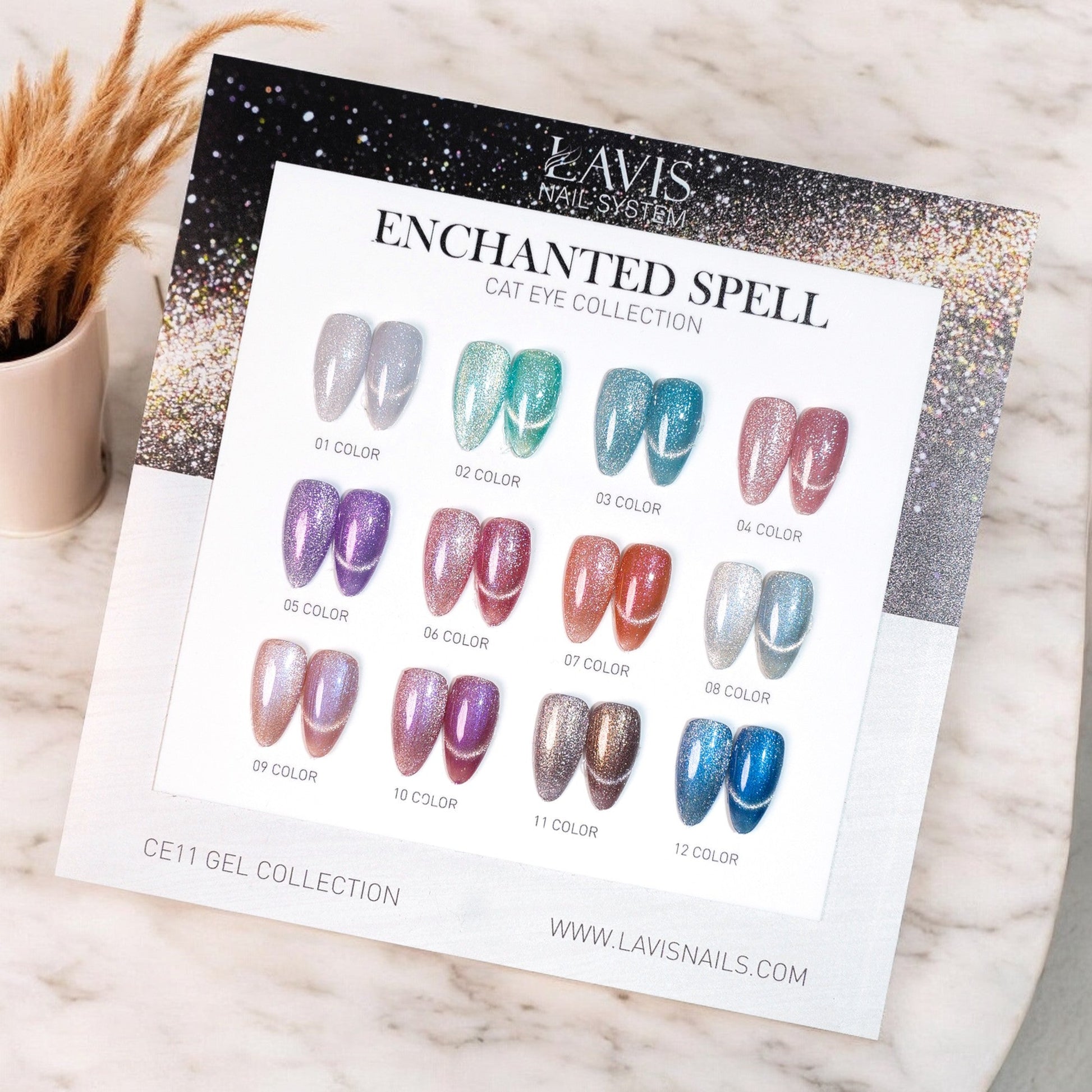Lavis Cat Eye Set 12 Colors - FG - DTK Nail Supply
