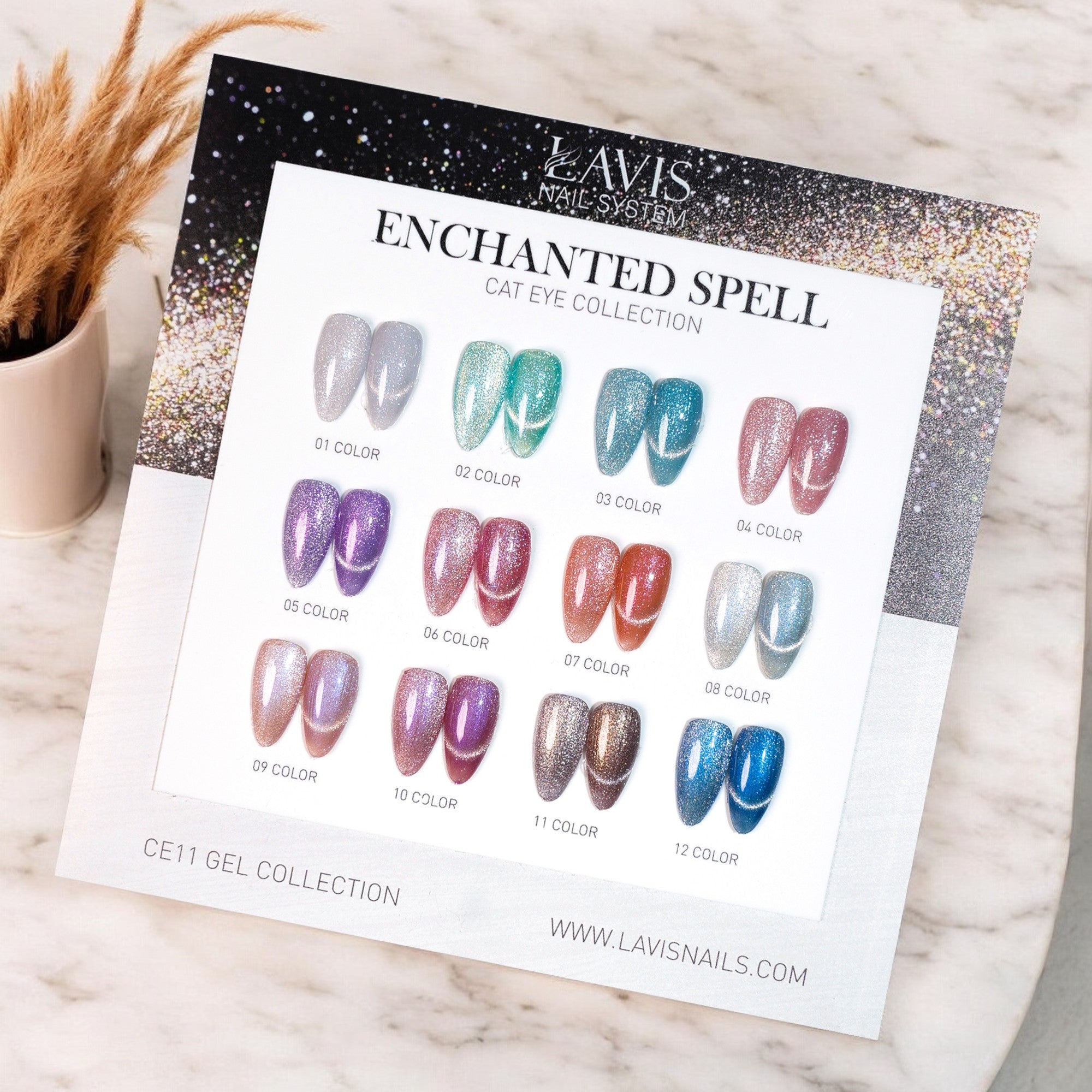 Lavis Cat Eye Set 12 Colors - FG - DTK Nail Supply