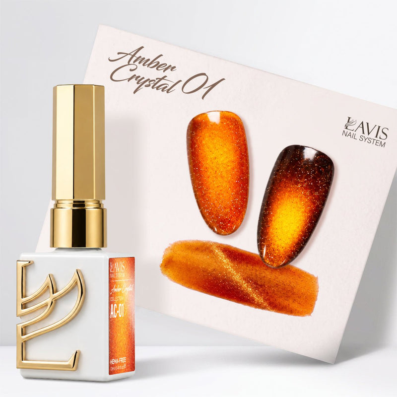 LAVIS Cat Eyes AC - 01 - Gel Polish 0.5 oz - Amber Crystal Collection - DTK Nail Supply