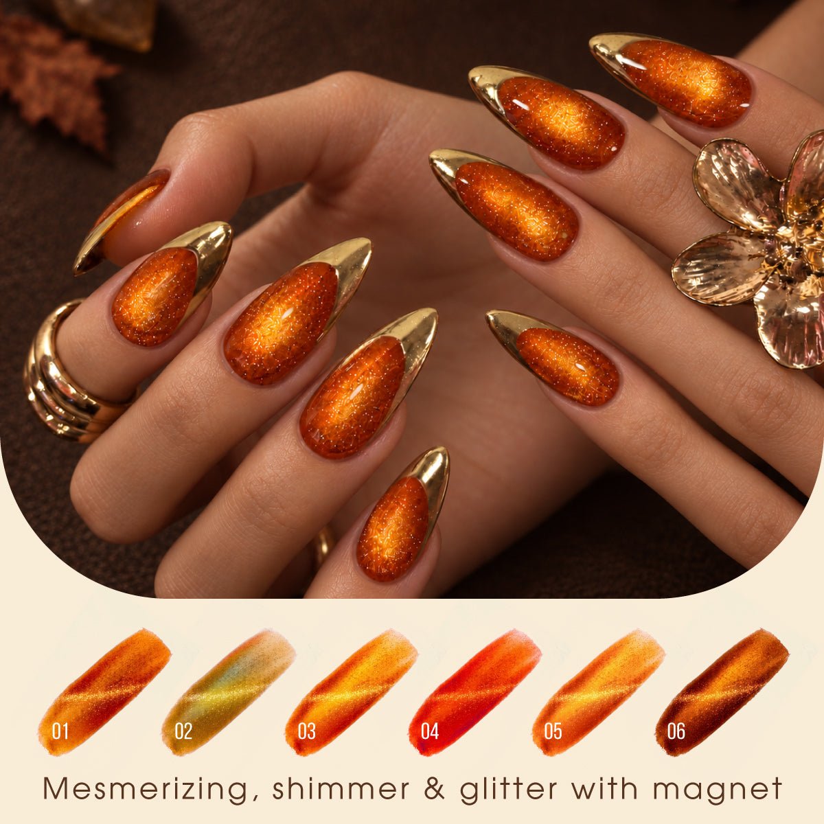 LAVIS Cat Eyes AC - 03 - Gel Polish 0.5 oz - Amber Crystal Collection - DTK Nail Supply
