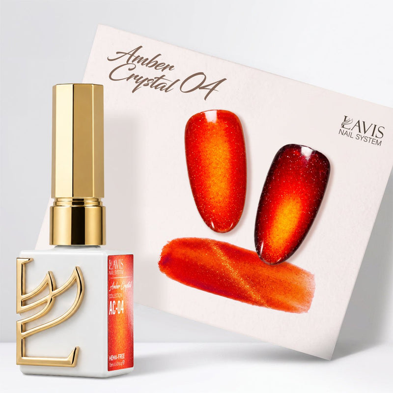 LAVIS Cat Eyes AC - 04 - Gel Polish 0.5 oz - Amber Crystal Collection - DTK Nail Supply