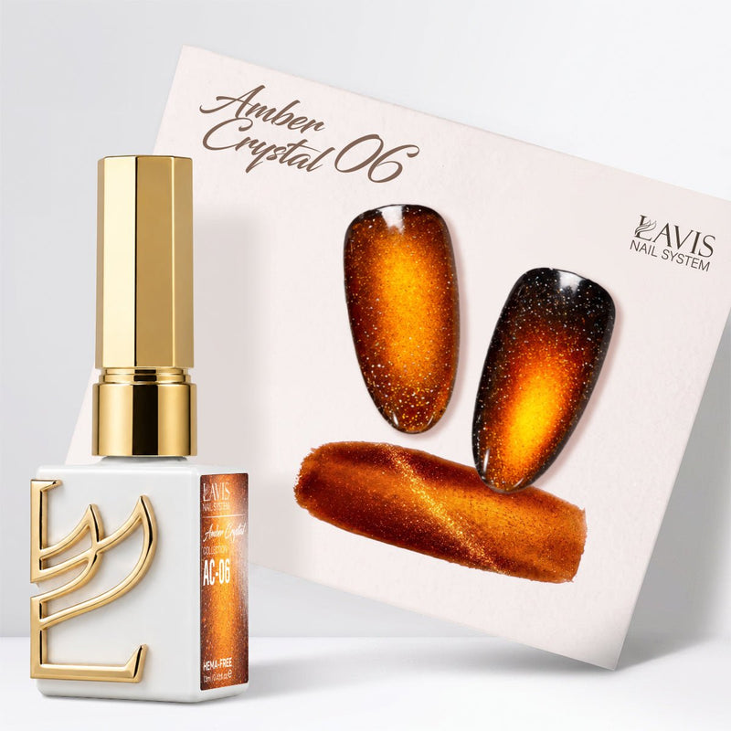 LAVIS Cat Eyes AC - 06 - Gel Polish 0.5 oz - Amber Crystal Collection - DTK Nail Supply