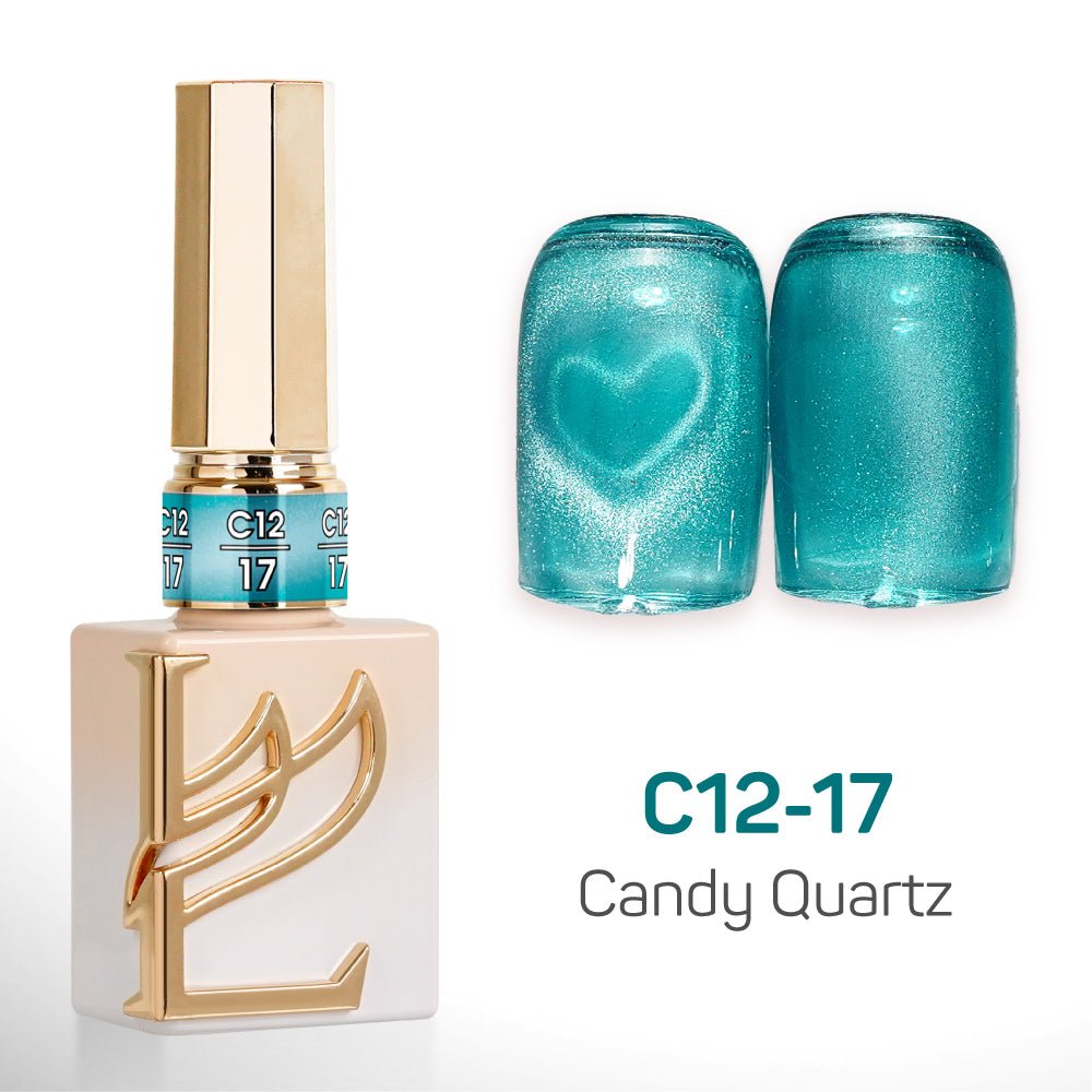 LAVIS Cat Eyes C12 - Set 24 Colors - Gel Polish 0.5 oz - Candy Quartz Collection - DTK Nail Supply