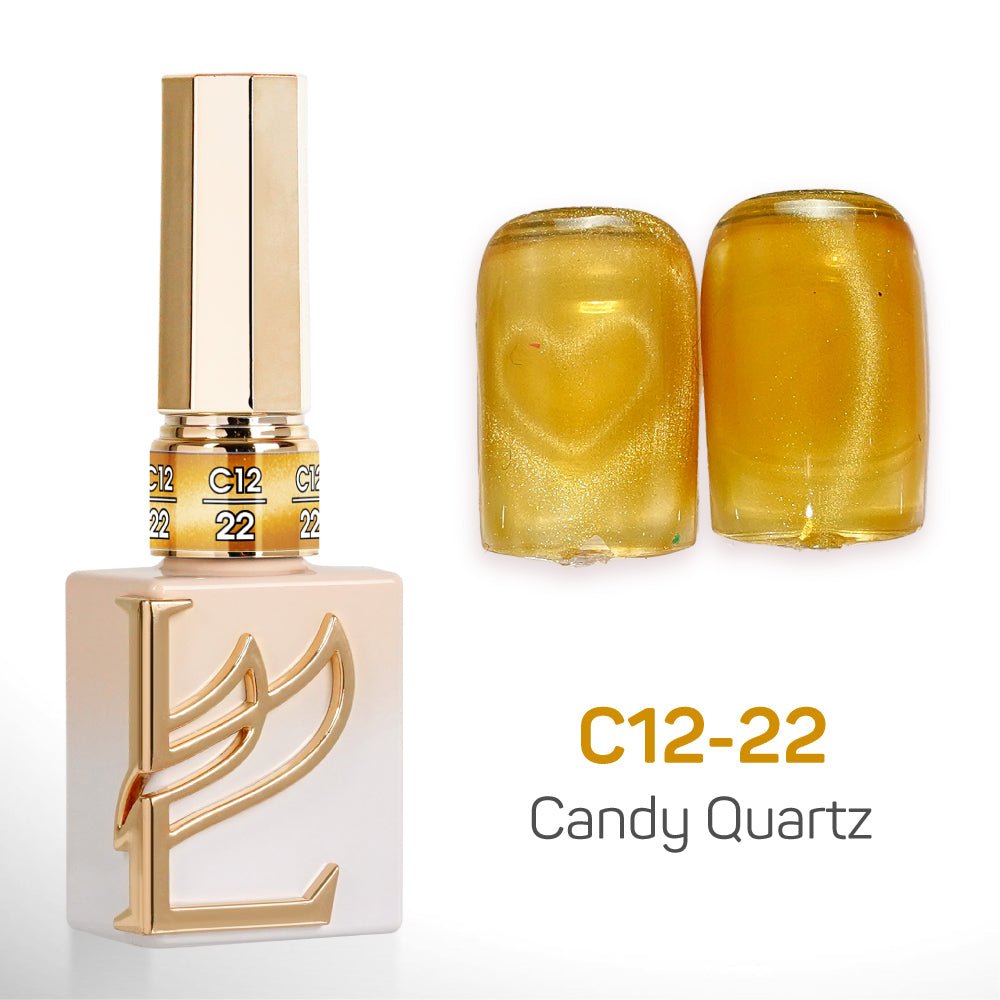 LAVIS Cat Eyes C12 - Set 24 Colors - Gel Polish 0.5 oz - Candy Quartz Collection - DTK Nail Supply