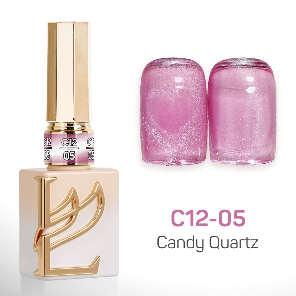 LAVIS Cat Eyes C12 - Set 24 Colors - Gel Polish 0.5 oz - Candy Quartz Collection - DTK Nail Supply