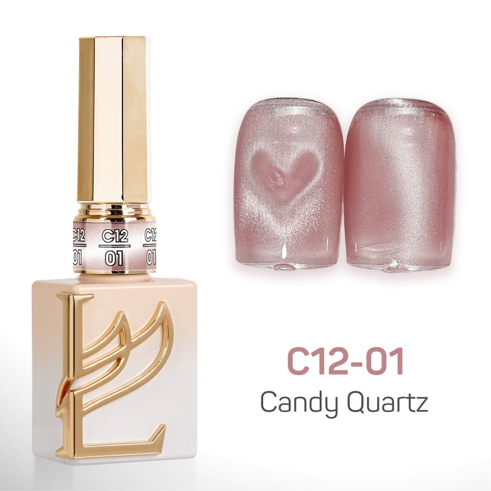 LAVIS Cat Eyes C12 - Set 24 Colors - Gel Polish 0.5 oz - Candy Quartz Collection - DTK Nail Supply