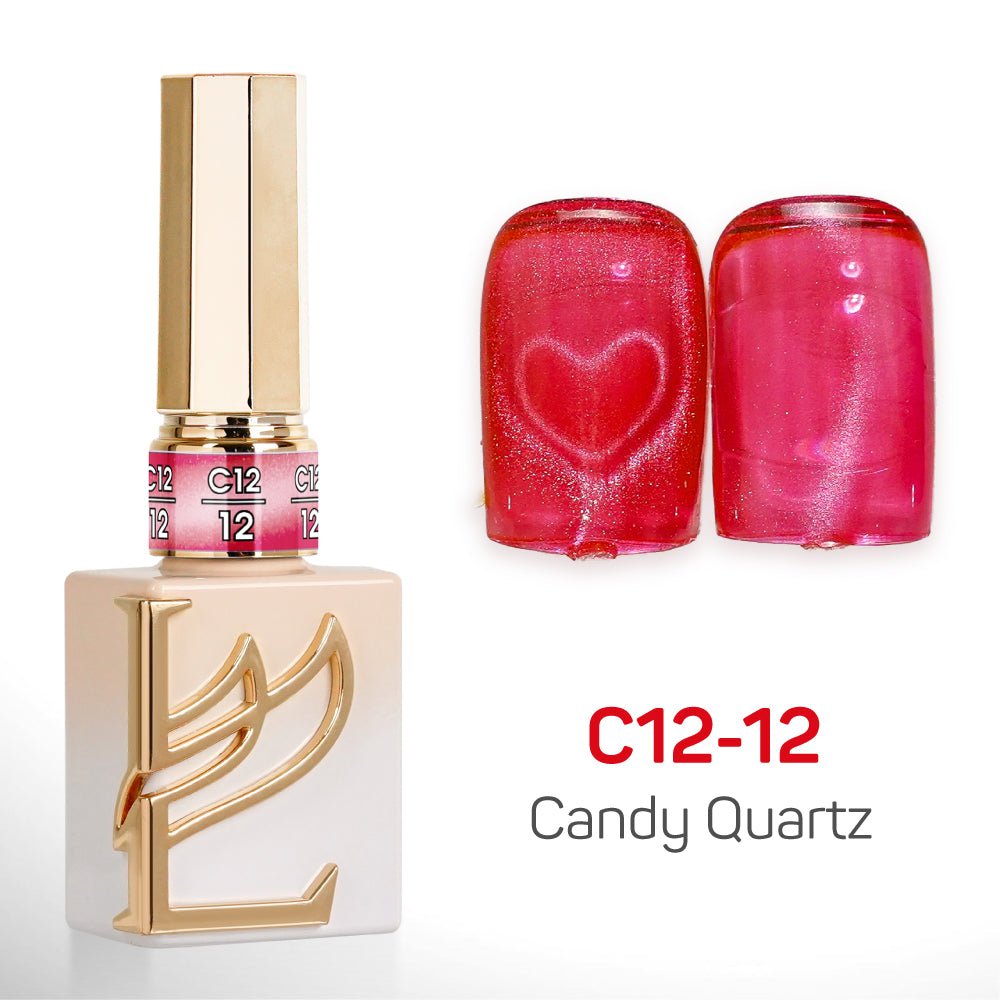 LAVIS Cat Eyes C12 - Set 24 Colors - Gel Polish 0.5 oz - Candy Quartz Collection - DTK Nail Supply