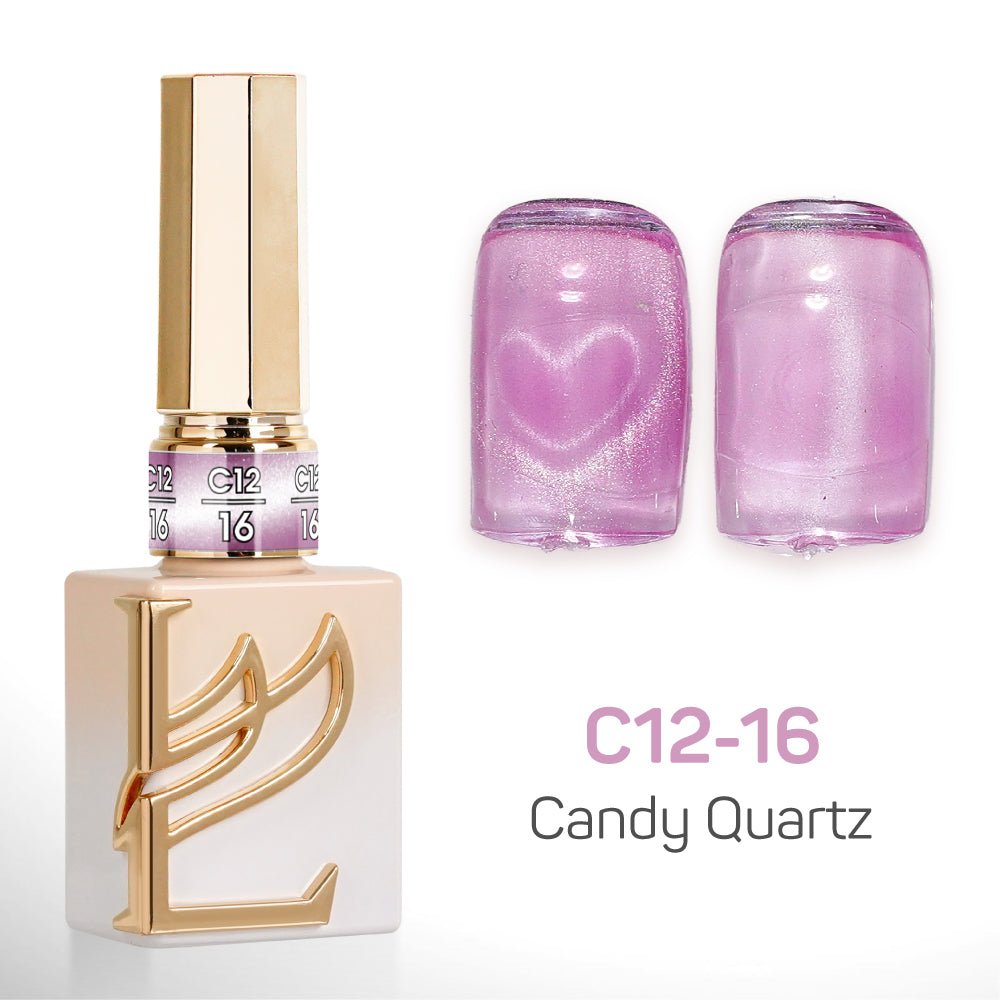 LAVIS Cat Eyes C12 - Set 24 Colors - Gel Polish 0.5 oz - Candy Quartz Collection - DTK Nail Supply