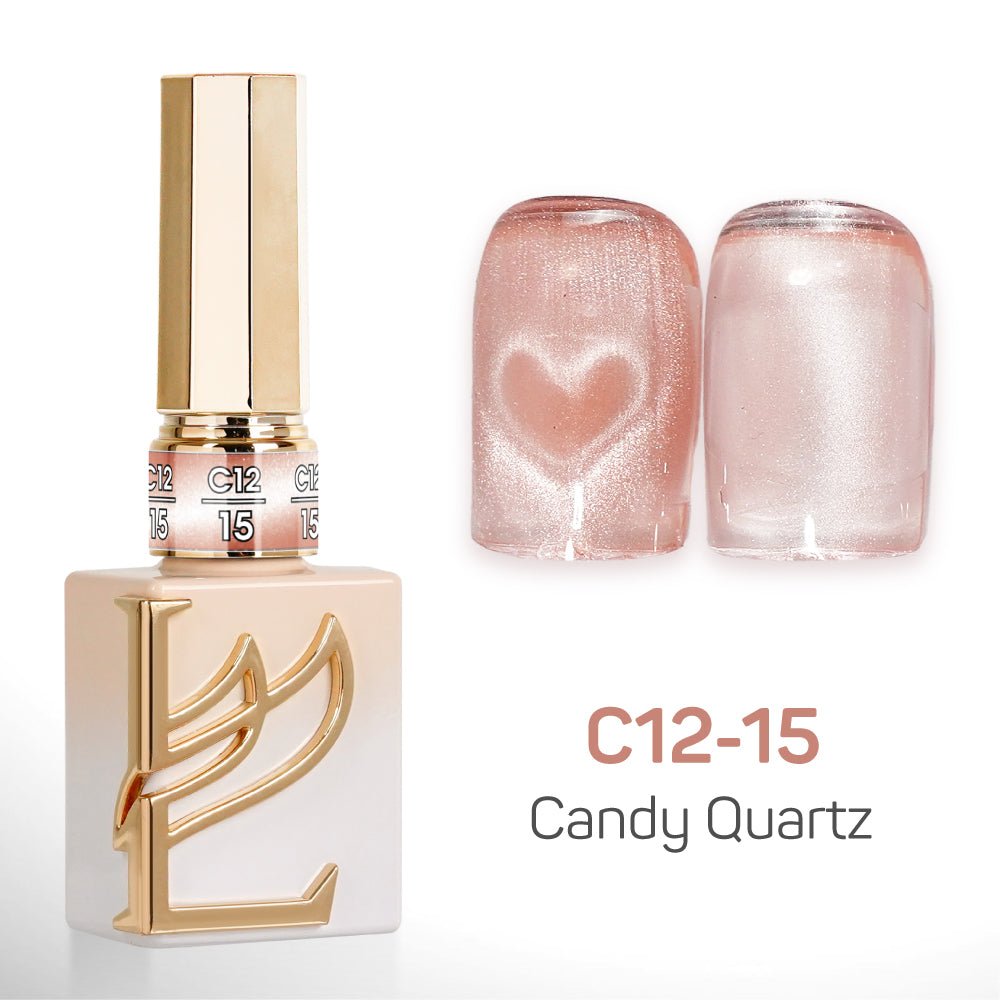 LAVIS Cat Eyes C12 - Set 24 Colors - Gel Polish 0.5 oz - Candy Quartz Collection - DTK Nail Supply