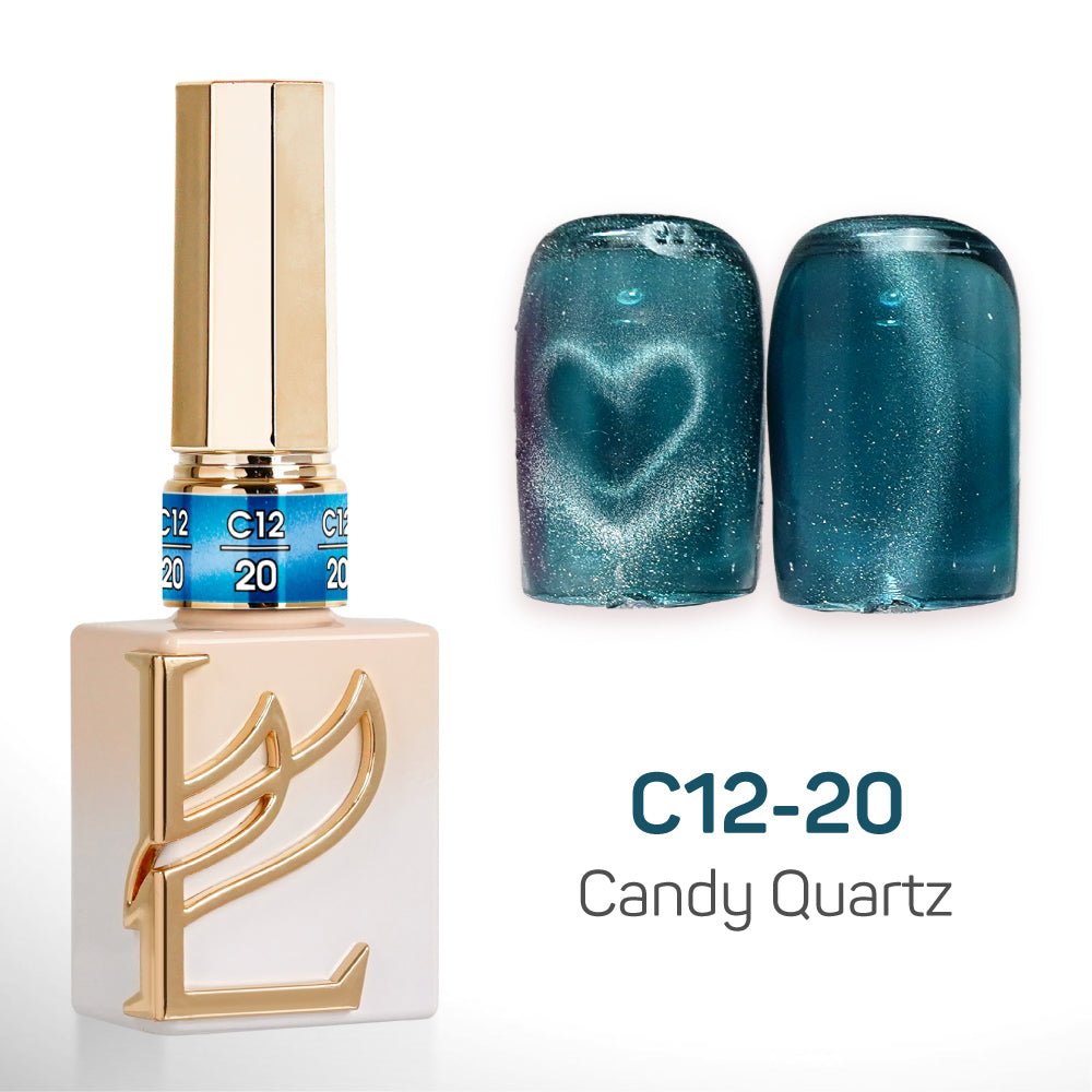LAVIS Cat Eyes C12 - Set 24 Colors - Gel Polish 0.5 oz - Candy Quartz Collection - DTK Nail Supply