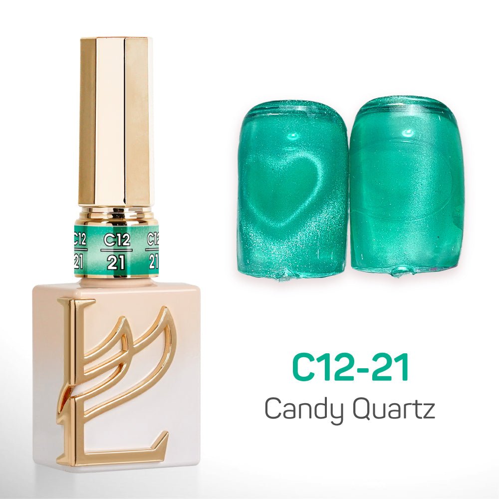LAVIS Cat Eyes C12 - Set 24 Colors - Gel Polish 0.5 oz - Candy Quartz Collection - DTK Nail Supply
