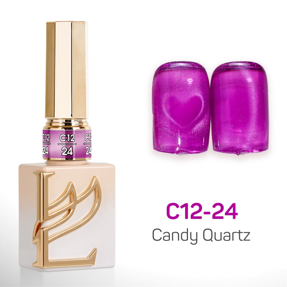 LAVIS Cat Eyes C12 - Set 24 Colors - Gel Polish 0.5 oz - Candy Quartz Collection - DTK Nail Supply