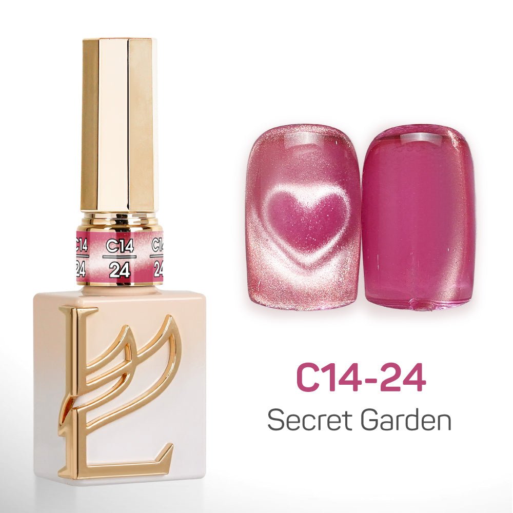 LAVIS Cat Eyes C14 - Set 24 Colors - Gel Polish 0.5 oz - Secret Garden Collection - DTK Nail Supply