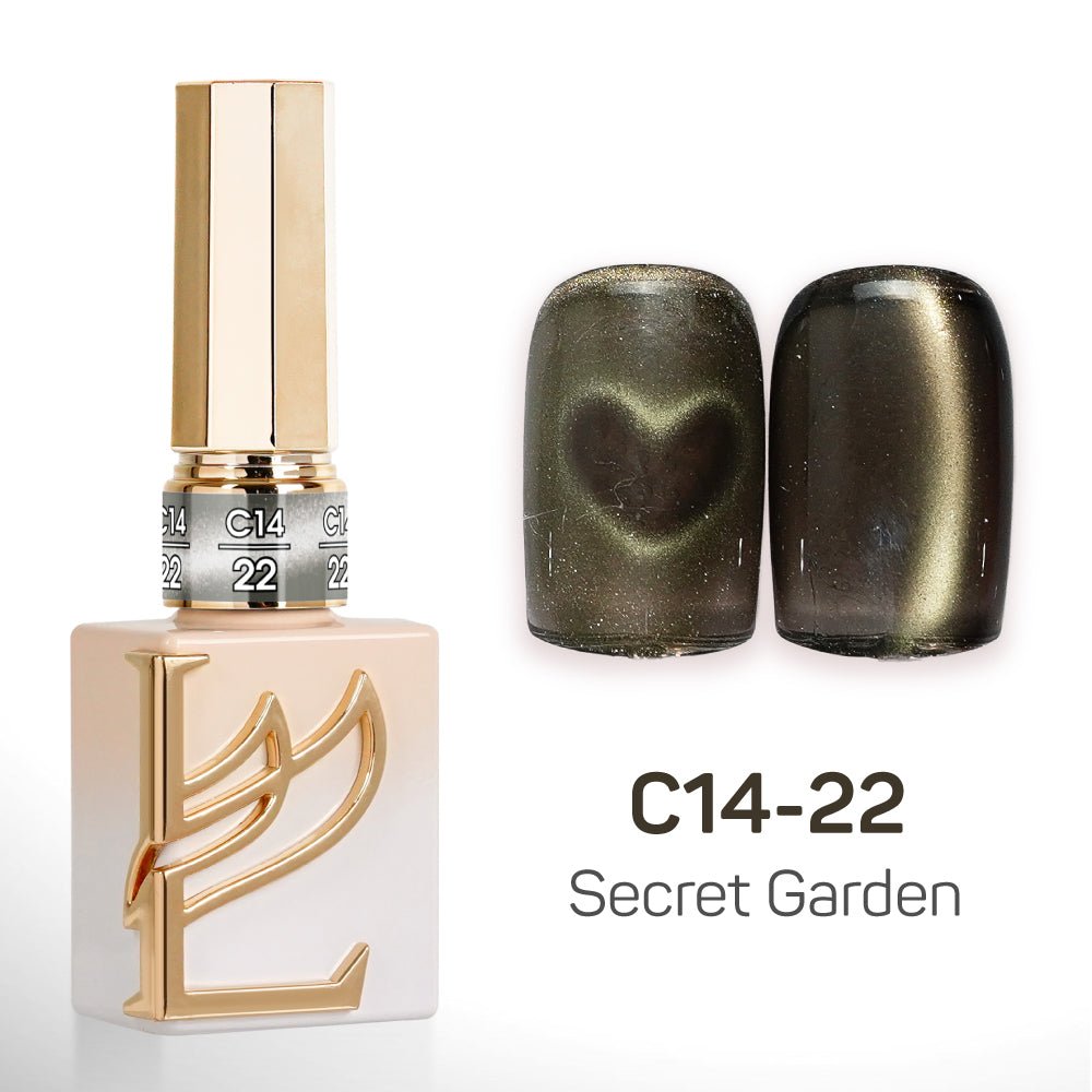 LAVIS Cat Eyes C14 - Set 24 Colors - Gel Polish 0.5 oz - Secret Garden Collection - DTK Nail Supply