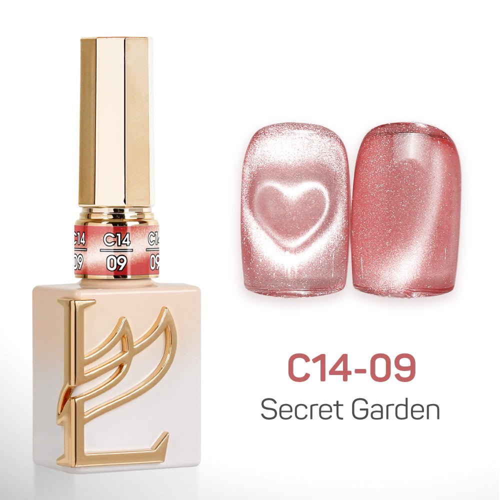LAVIS Cat Eyes C14 - Set 24 Colors - Gel Polish 0.5 oz - Secret Garden Collection - DTK Nail Supply