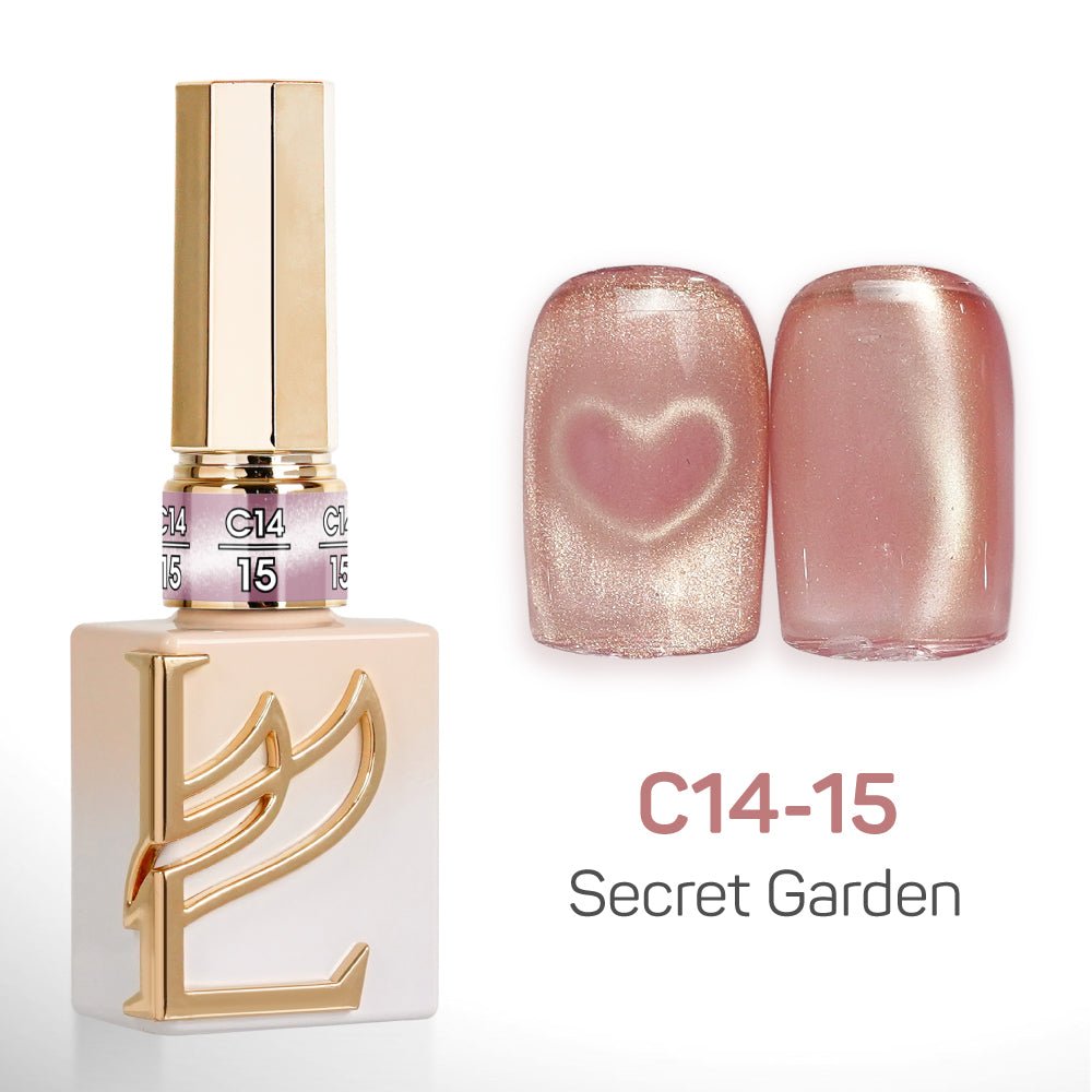 LAVIS Cat Eyes C14 - Set 24 Colors - Gel Polish 0.5 oz - Secret Garden Collection - DTK Nail Supply