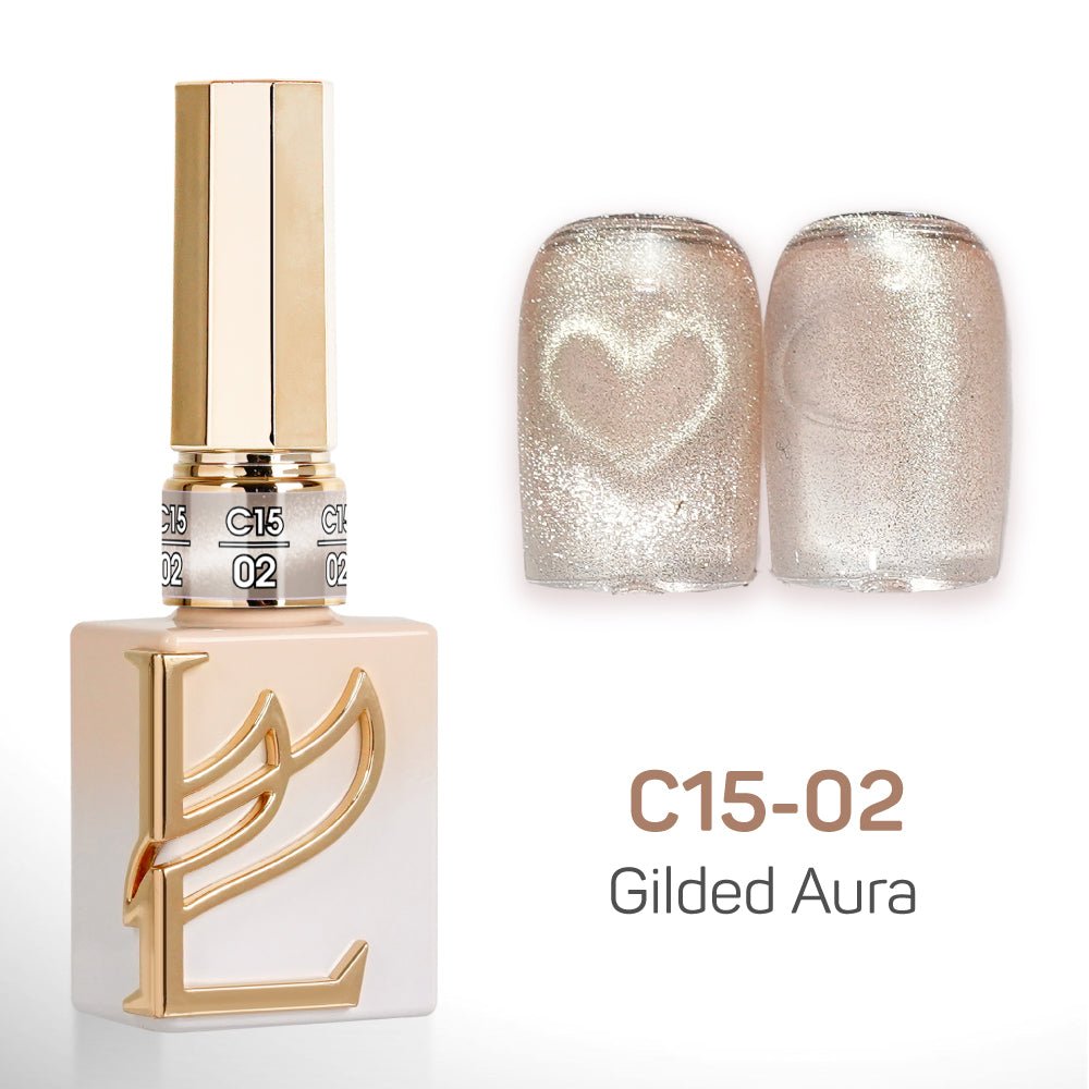 LAVIS Cat Eyes C15 - Set 24 Colors - Gel Polish 0.5 oz - Gilded Aura Collection - DTK Nail Supply