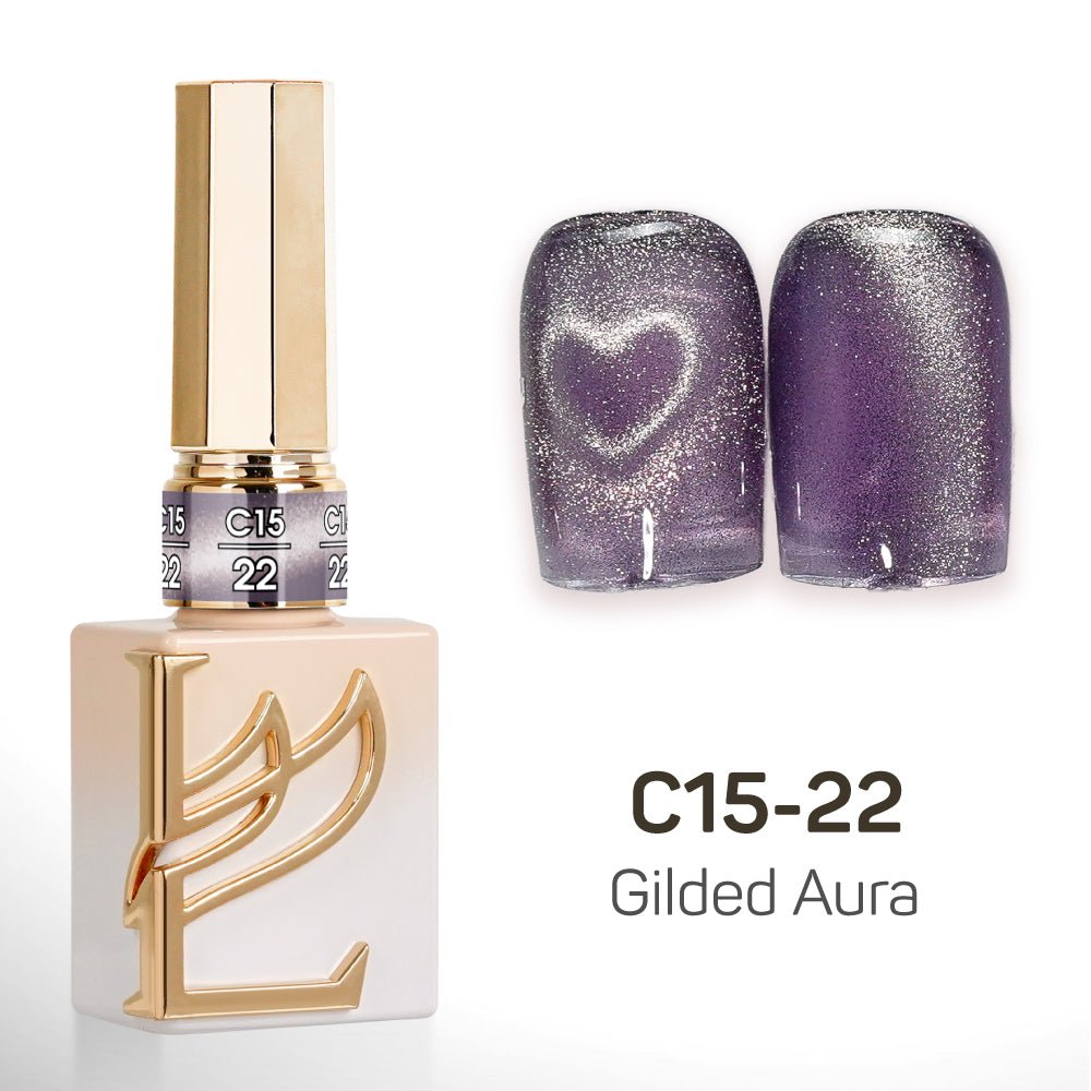 LAVIS Cat Eyes C15 - Set 24 Colors - Gel Polish 0.5 oz - Gilded Aura Collection - DTK Nail Supply
