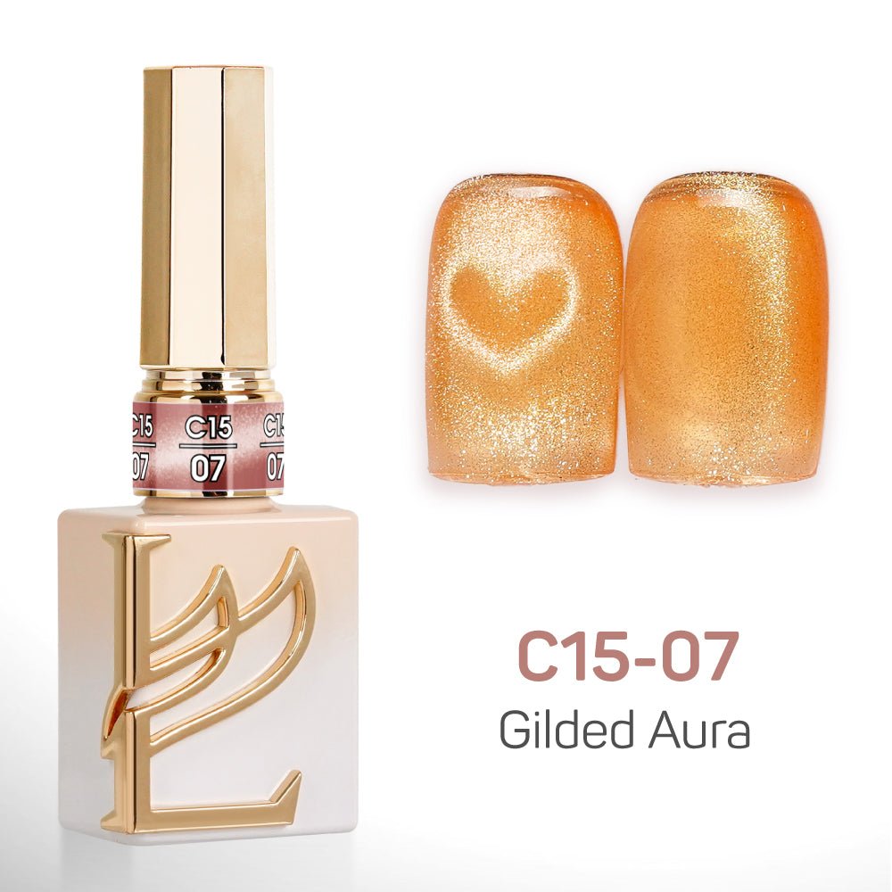 LAVIS Cat Eyes C15 - Set 24 Colors - Gel Polish 0.5 oz - Gilded Aura Collection - DTK Nail Supply