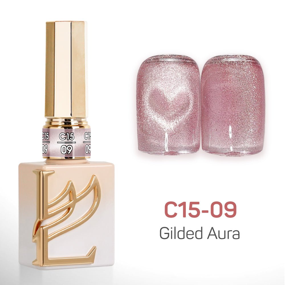 LAVIS Cat Eyes C15 - Set 24 Colors - Gel Polish 0.5 oz - Gilded Aura Collection - DTK Nail Supply
