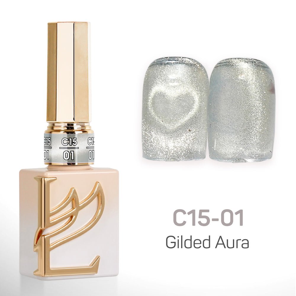 LAVIS Cat Eyes C15 - Set 24 Colors - Gel Polish 0.5 oz - Gilded Aura Collection - DTK Nail Supply