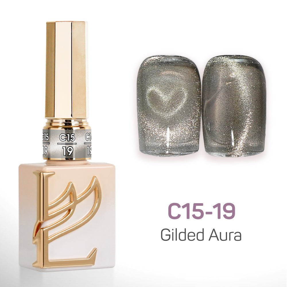 LAVIS Cat Eyes C15 - Set 24 Colors - Gel Polish 0.5 oz - Gilded Aura Collection - DTK Nail Supply
