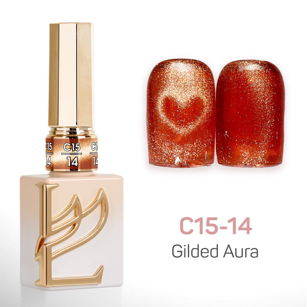 LAVIS Cat Eyes C15 - Set 24 Colors - Gel Polish 0.5 oz - Gilded Aura Collection - DTK Nail Supply