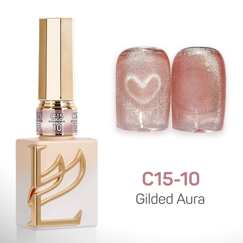 LAVIS Cat Eyes C15 - Set 24 Colors - Gel Polish 0.5 oz - Gilded Aura Collection - DTK Nail Supply