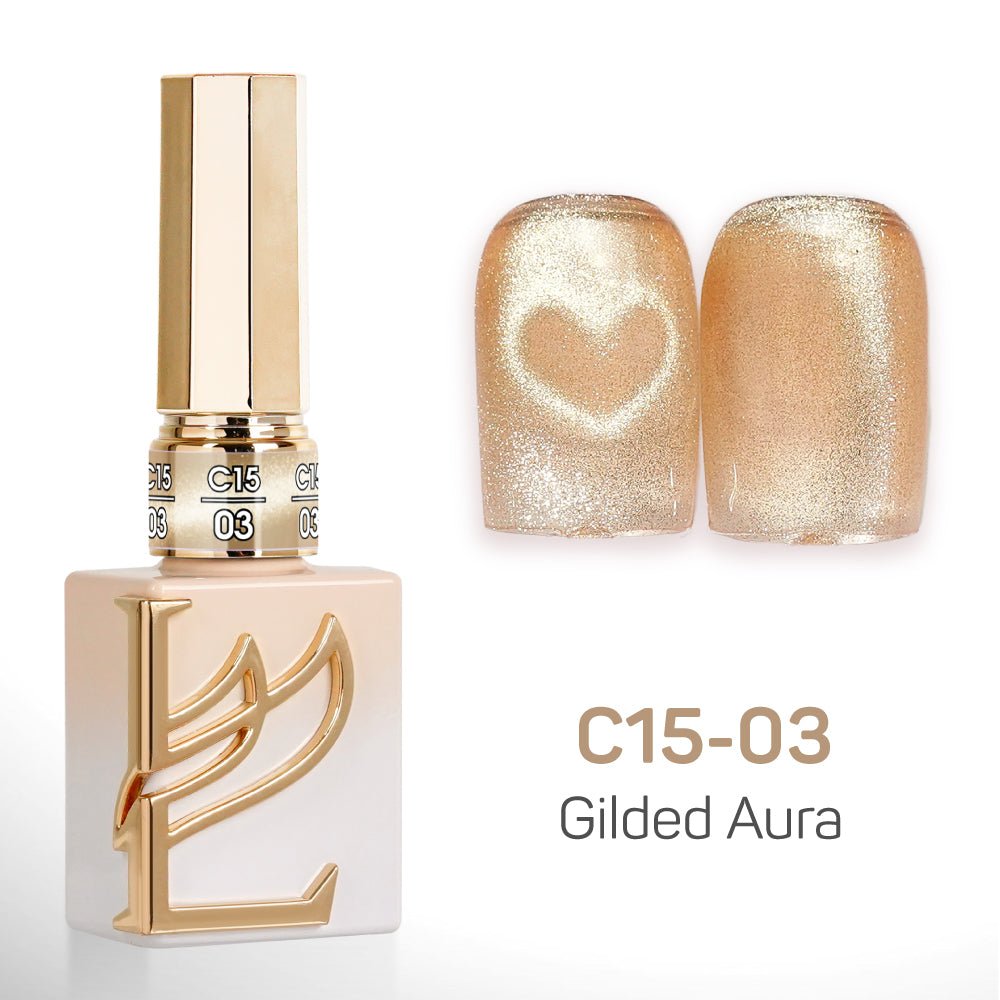 LAVIS Cat Eyes C15 - Set 24 Colors - Gel Polish 0.5 oz - Gilded Aura Collection - DTK Nail Supply