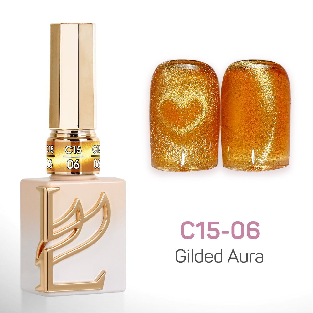 LAVIS Cat Eyes C15 - Set 24 Colors - Gel Polish 0.5 oz - Gilded Aura Collection - DTK Nail Supply