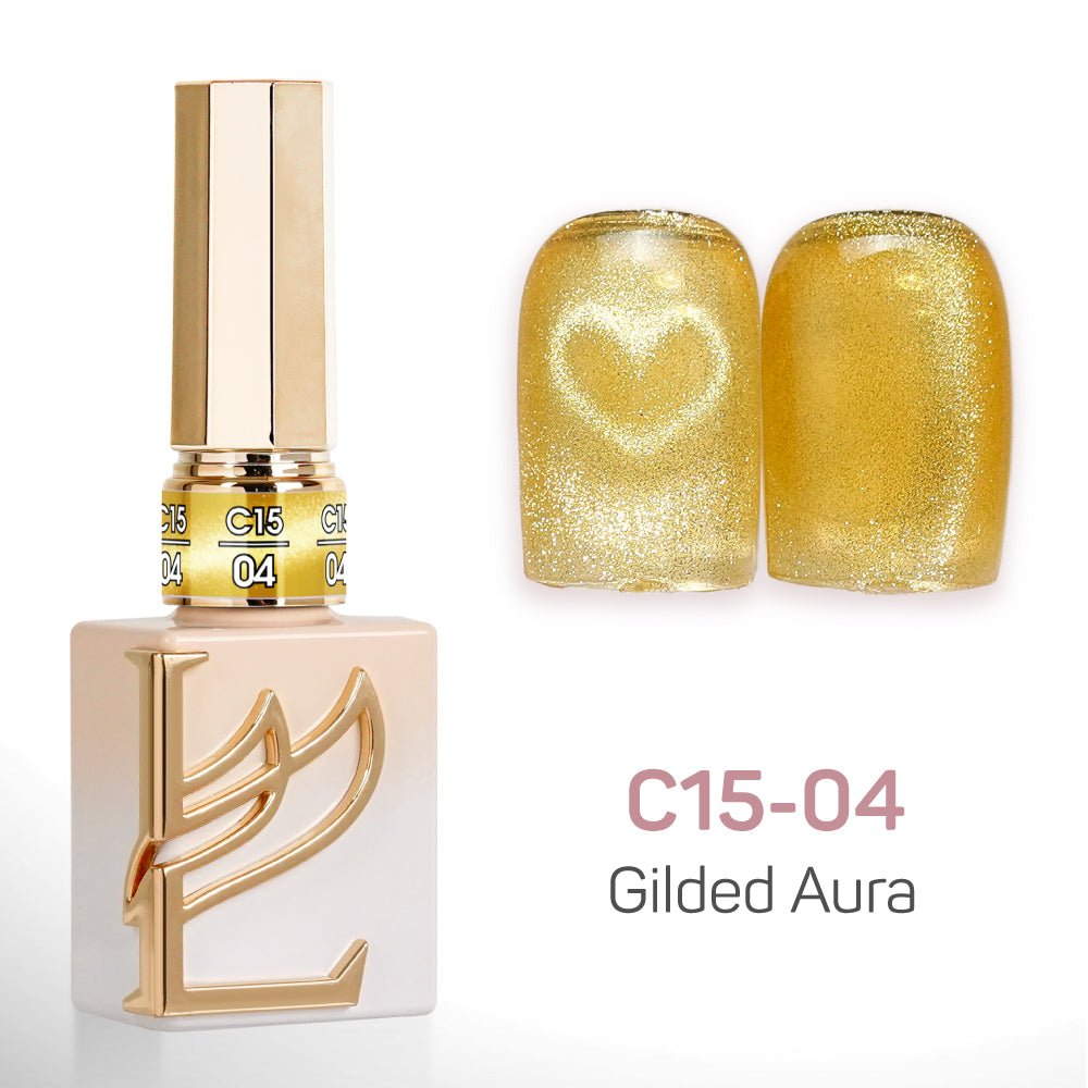 LAVIS Cat Eyes C15 - Set 24 Colors - Gel Polish 0.5 oz - Gilded Aura Collection - DTK Nail Supply