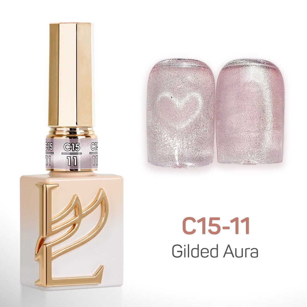 LAVIS Cat Eyes C15 - Set 24 Colors - Gel Polish 0.5 oz - Gilded Aura Collection - DTK Nail Supply