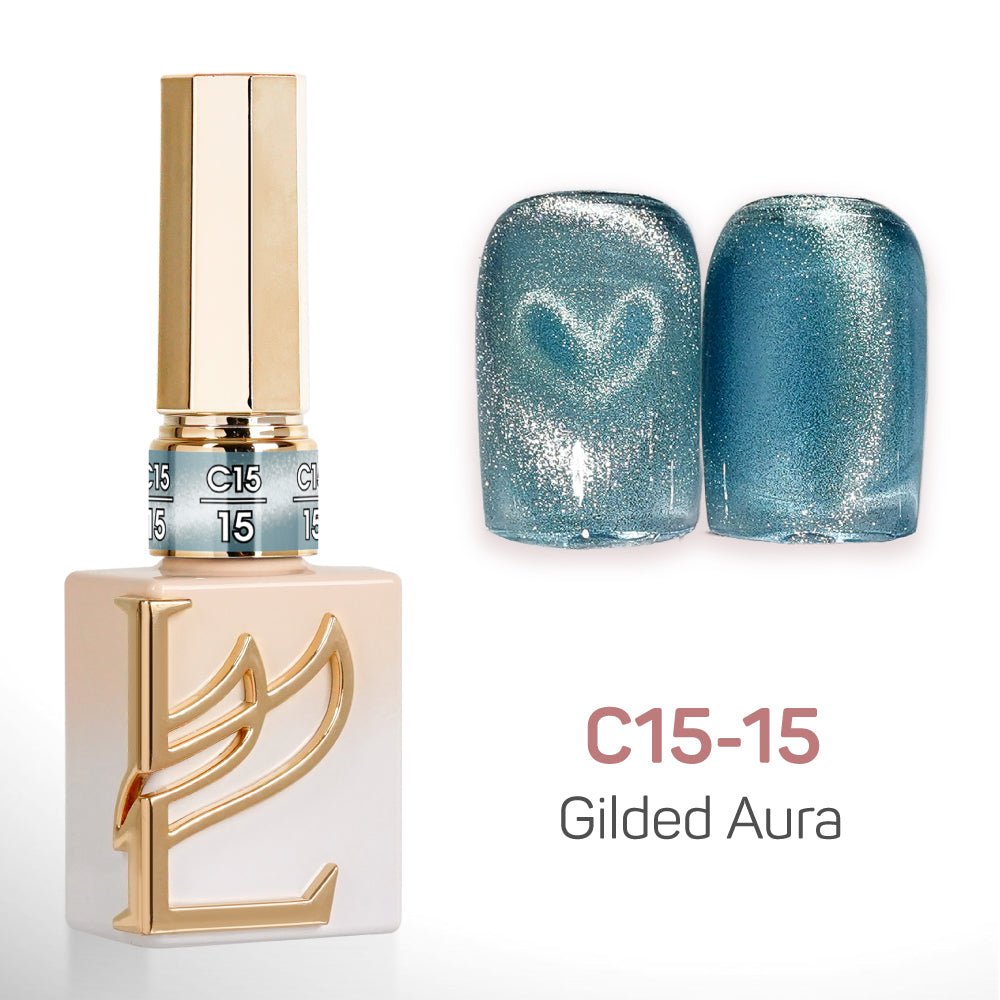 LAVIS Cat Eyes C15 - Set 24 Colors - Gel Polish 0.5 oz - Gilded Aura Collection - DTK Nail Supply