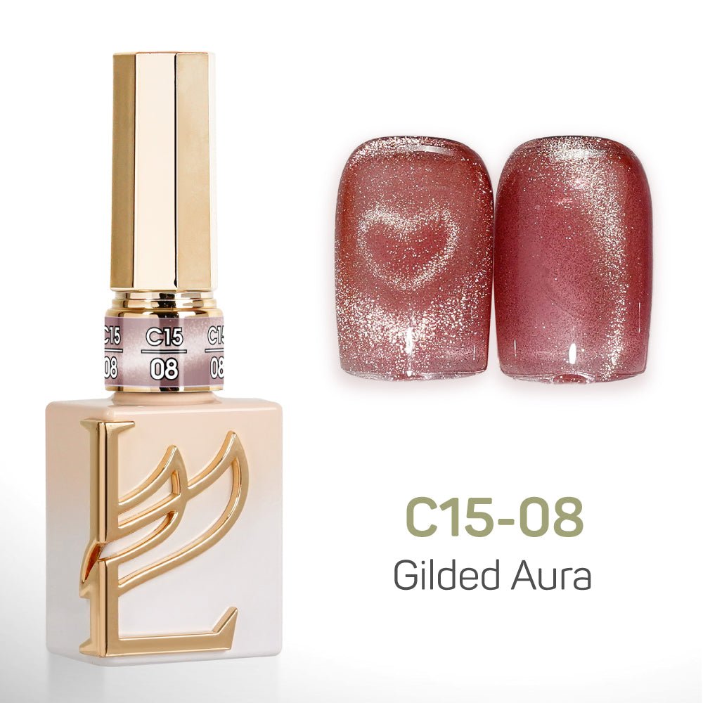 LAVIS Cat Eyes C15 - Set 24 Colors - Gel Polish 0.5 oz - Gilded Aura Collection - DTK Nail Supply