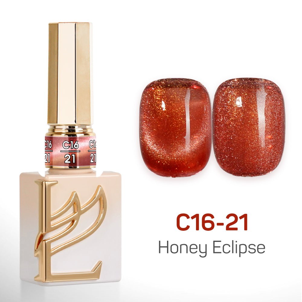 LAVIS Cat Eyes C16 - Set 24 Colors - Gel Polish 0.5 oz - Honey Eclipse Collection - DTK Nail Supply